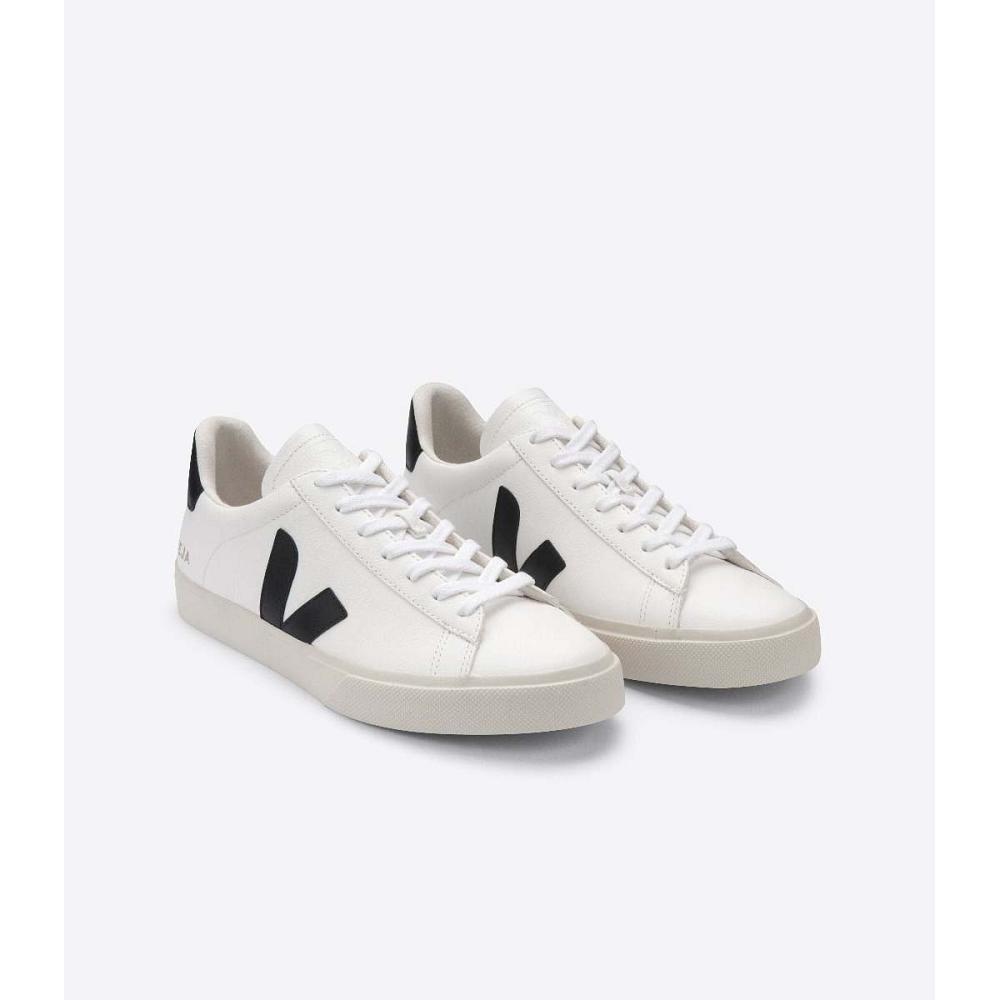 Veja CAMPO CHROMEFREE Women's Low Tops Sneakers White/Black | NZ 592LIS